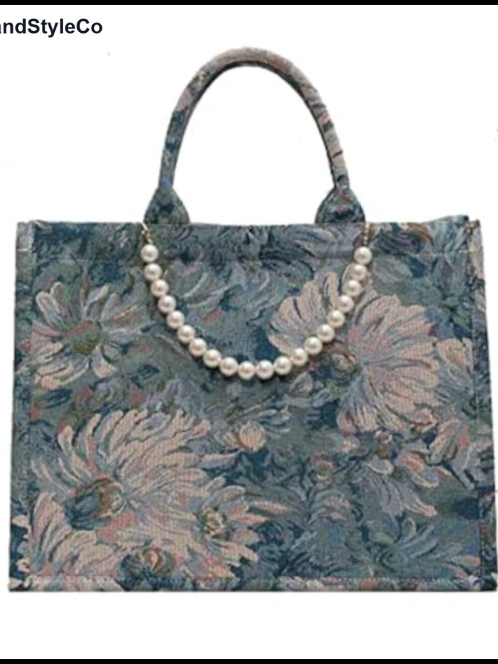 Luxury Cotton Linen Jacquard Tote Bag Large Capacity One Shoulder Handbag